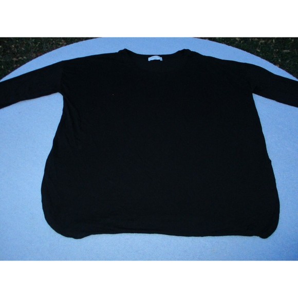 Babaton Aritzia Norris Shirt Women's Size Large Black 3/4 Sleeve Side Slits Top - Picture 15 of 15